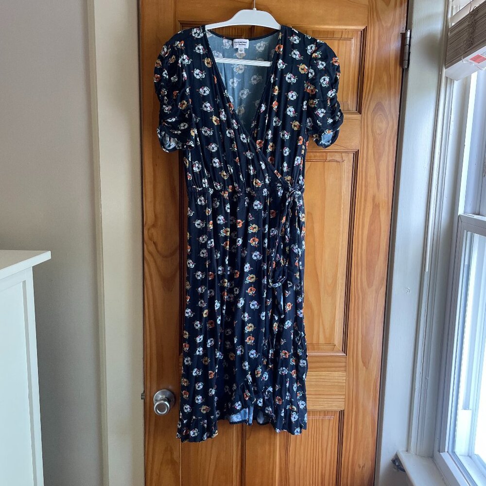 The Drop (Caralyn Mirand)- Size L- Navy faux-wrap dress